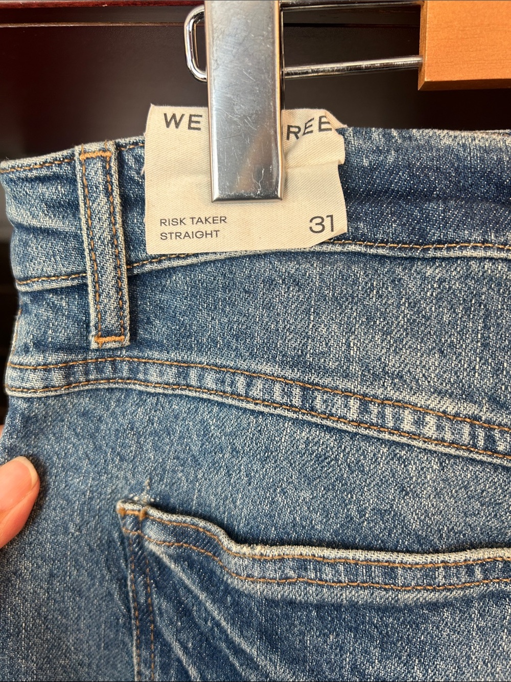 FREE PEOPLE x We The Free Risk Taker Mid-Rise Straight Leg Jeans size 31 - Picture 12 of 12